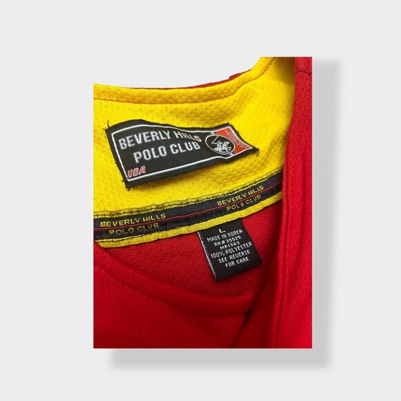 Beverly Hills Polo Club Red Jersey Large #82 Embroidered 90s Vintage - Picture 5 of 8
